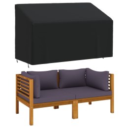 Pokrowiec na ławkę 3-osobową, czarny, 165x70x65/94 cm, tkanina