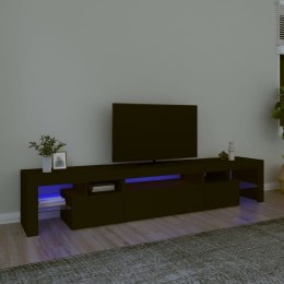 Szafka pod TV z oświetleniem LED, czarna, 215x36,5x40 cm Lumarko!