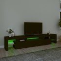 Szafka pod TV z oświetleniem LED, czarna, 215x36,5x40 cm Lumarko!