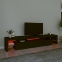 Szafka pod TV z oświetleniem LED, czarna, 215x36,5x40 cm Lumarko!