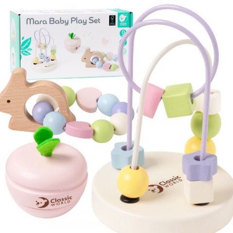 CLASSIC WORLD Pastelowy Zestaw Motoryczny dla Niemowląt Box Pierwsze Zabawki od Urodzenia Lumarko!