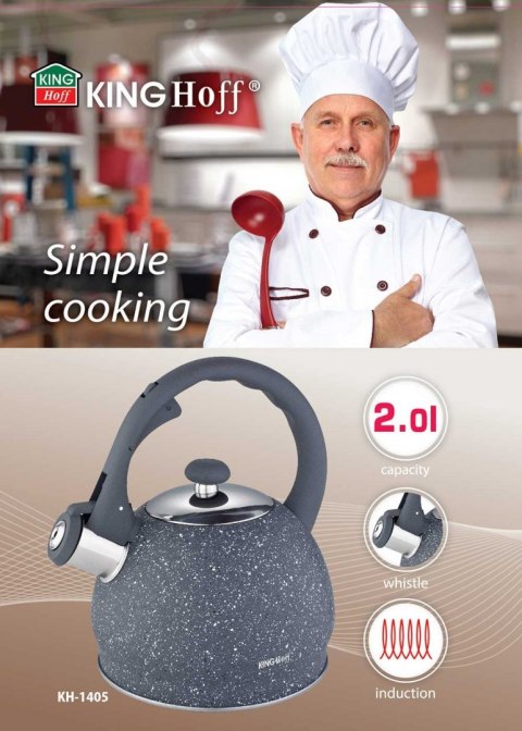 CZAJNIK Z GWIZDKIEM 2L KINGHOFF KH-1405 MARBLE Lumarko!