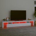 Szafka pod TV z oświetleniem LED, biała, 260x36,5x40 cm