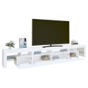 Szafka pod TV z oświetleniem LED, biała, 260x36,5x40 cm Lumarko!