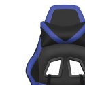 Masujący fotel gamingowy z podnóżkiem, czarno-niebieski