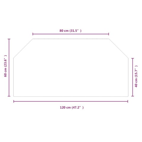 Panel kominkowy, szklany, sześciokątny, 120x60 cm Lumarko!