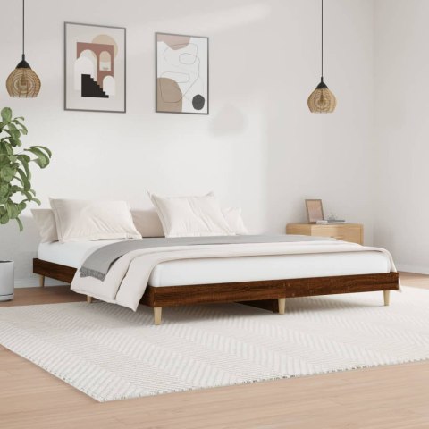 Rama łóżka, brązowy dąb, 140x200 cm, materiał drewnopochodn Lumarko!