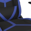 Fotel gamingowy z podnóżkiem, czarno-niebieski, sztuczna skóra Lumarko!