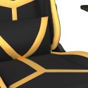 Masujący fotel gamingowy z podnóżkiem, czarno-złoty Lumarko!