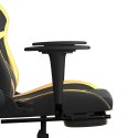 Masujący fotel gamingowy z podnóżkiem, czarno-złoty Lumarko!