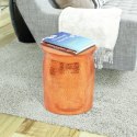 Stolik kawowy/stołek z młotkowanego aluminium, kolor mosiądzu