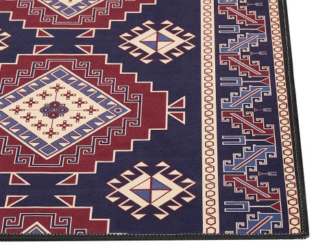 Dywan 80 x 300 cm niebiesko-czerwony KANGAL