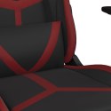 Fotel gamingowy z podnóżkiem, czarny i wino, sztuczna skóra