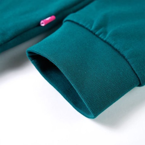 Bluza dziecięca z brokatowym nadrukiem, ciemnozielona, 104 Lumarko! 