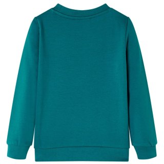 Bluza dziecięca z brokatowym nadrukiem, ciemnozielona, 128 Lumarko! 