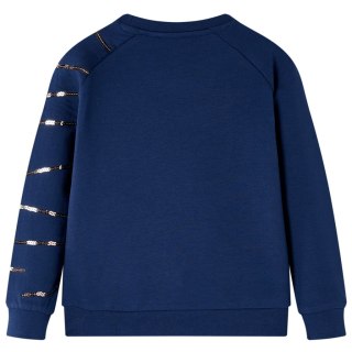 Bluza dziecięca z kotem z cekinów, granatowa, 140 Lumarko! Lumarko! 