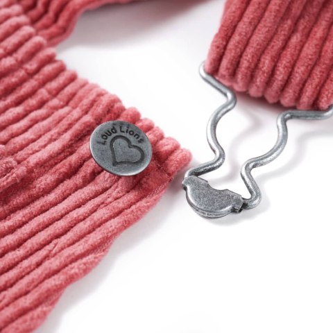 Dziecięca sukienka ogrodniczka, sztruksowa, różowa, 128 Lumarko! Lumarko! 