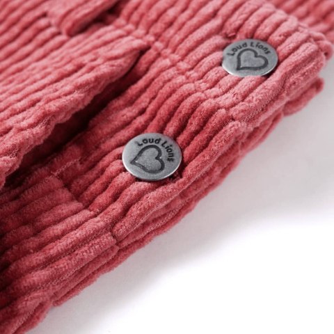 Dziecięca sukienka ogrodniczka, sztruksowa, różowa, 128 Lumarko! Lumarko! 