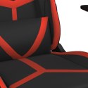 Fotel gamingowy z podnóżkiem, czarno-czerwony, sztuczna skóra
