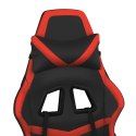 Fotel gamingowy z podnóżkiem, czarno-czerwony, sztuczna skóra