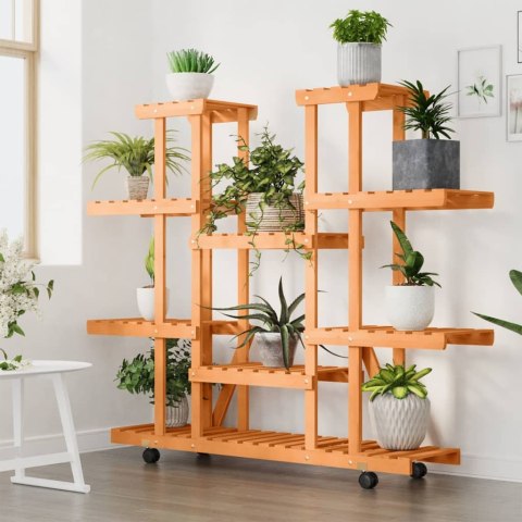 Kwietnik na kółkach, 110x25x115 cm, lite drewno jodłowe