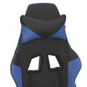 Masujący fotel gamingowy z podnóżkiem, czarno-niebieski Lumarko!