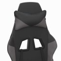 Masujący fotel gamingowy z podnóżkiem, czarno-szary Lumarko!
