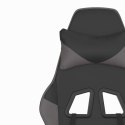 Masujący fotel gamingowy z podnóżkiem, czarno-szary