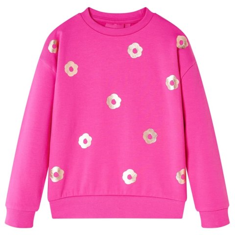 Bluza dziecięca, nadruk w kwiatki, ciemnoróżowa, 140 Lumarko! Lumarko! 