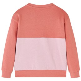 Bluza dziecięca z blokami kolorów i kotkiem, różowa, 128 Lumarko! Lumarko! 