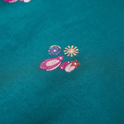 Bluza dziecięca z brokatowym nadrukiem, ciemnozielona, 140 Lumarko! 