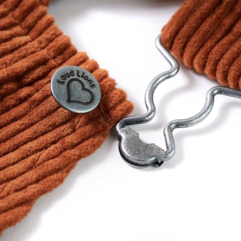 Dziecięca sukienka ogrodniczka, sztruksowa, koniakowa, 116 Lumarko! Lumarko! 