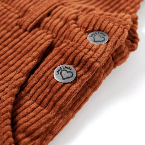 Dziecięca sukienka ogrodniczka, sztruksowa, koniakowa, 116 Lumarko! Lumarko! 