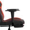 Masujący fotel gamingowy z podnóżkiem, czarno-czerwony Lumarko!