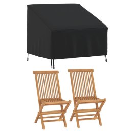 Pokrowiec na krzesło ogrodowe, czarny, 96x79x49/74 cm, tkanina