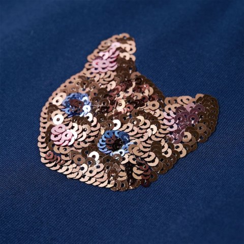 Bluza dziecięca z kotem z cekinów, granatowa, 92 Lumarko! 