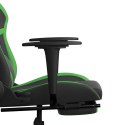 Masujący fotel gamingowy z podnóżkiem, czarno-zielony, ekoskóra Lumarko!