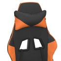 Masujący fotel gamingowy z podnóżkiem, czarno-pomarańczowy Lumarko!