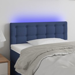 Zagłówek do łóżka z LED, niebieski, 100x5x78/88 cm, tkanina