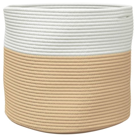Kosz do przechowywania, beżowo-biały, Ø40x35 cm, bawełna Lumarko! Lumarko! 