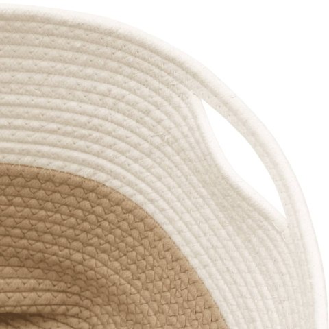 Kosz do przechowywania, beżowo-biały, Ø40x35 cm, bawełna Lumarko! Lumarko! 