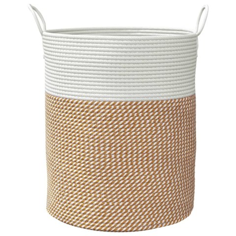 Kosz do przechowywania, brązowo-biały, Ø38x46 cm, bawełna Lumarko! 