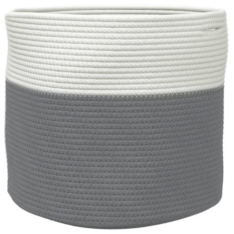 Kosz do przechowywania, szaro-biały, Ø40x35 cm, bawełna Lumarko! 