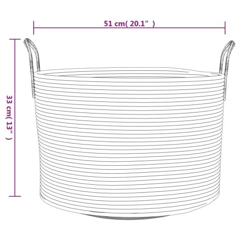 Kosz do przechowywania, beżowo-biały, Ø51x33 cm, bawełna Lumarko! 