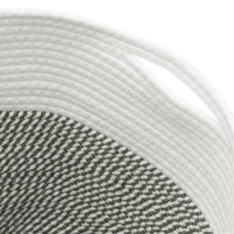 Kosz do przechowywania, szaro-biały, Ø40x35 cm, bawełna Lumarko! 
