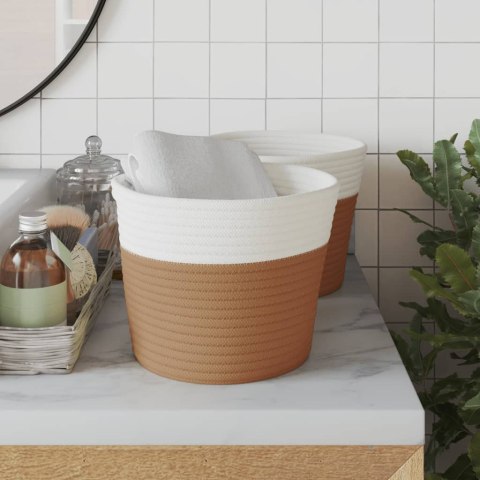 Kosze do przechowywania, 2 szt., brązowo-białe, Ø24x18 cm Lumarko! Lumarko! 