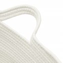 Kosz na pranie, brązowo-biały, Ø60x36 cm, bawełna