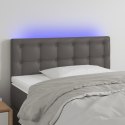 Zagłówek do łóżka z LED, szary, 100x5x78/88 cm, sztuczna skóra