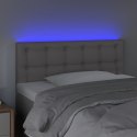 Zagłówek do łóżka z LED, szary, 100x5x78/88 cm, sztuczna skóra