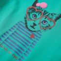 Koszulka dziecięca z długimi rękawami, z kotem, jasnozielona, 104 Lumarko! 